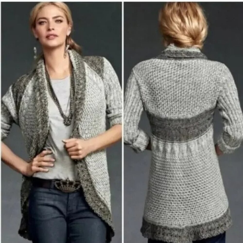 VINTAGE CABI Circle Cardigan Sweater Shadow Gray Sz XS #910 EUC